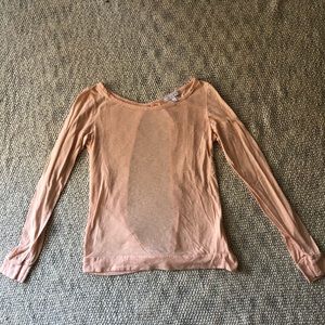 Peach long sleeve with keyhole back
